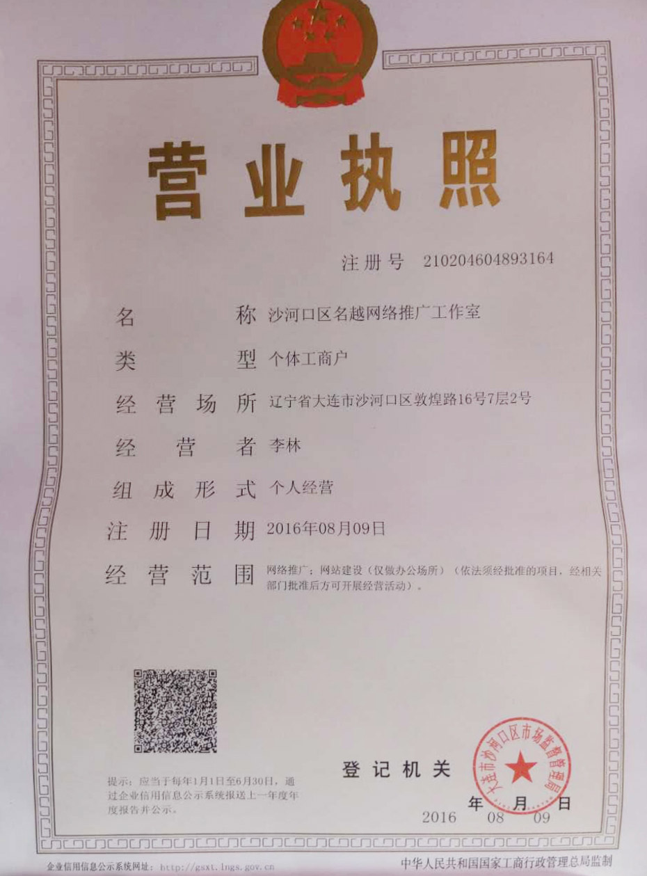 沙河口区名越网络推广工作室