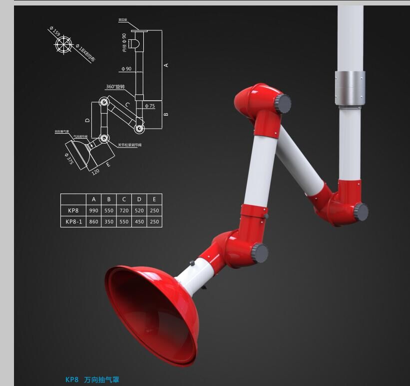 广安KP8万向抽气罩，达州KP11万向排气罩，艾灸万向排烟罩