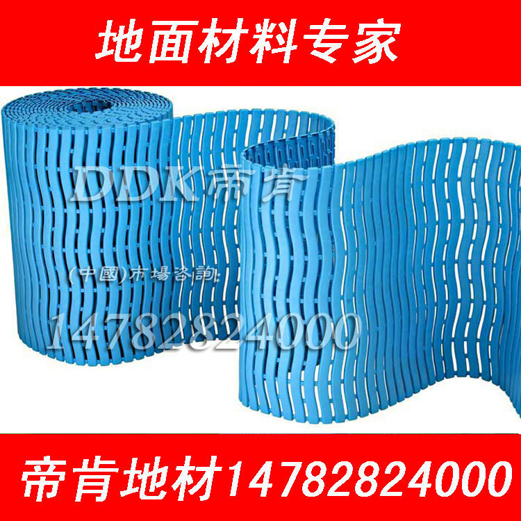 【藍色方格可拼接防滑透水地膠】DDK衛生間控水型透水地膠原始圖片3