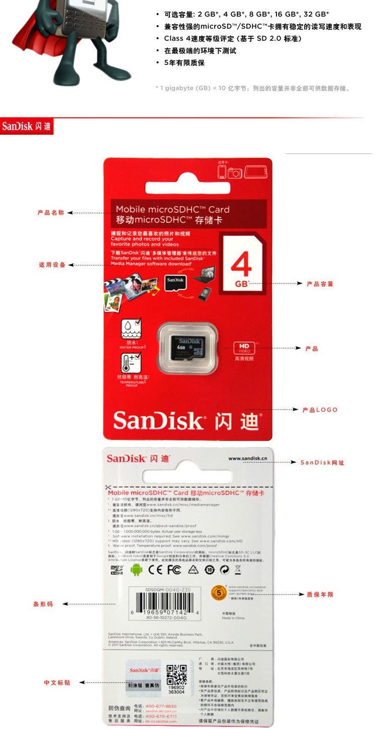 廣西高速閃迪內存卡批發 大量現貨手機內存卡廠家直銷原始圖片3