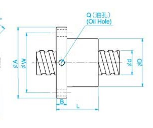 滚珠丝杆,SFU(Din-69051-Form-B)