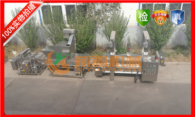 薯條油炸線設備 炸雞油炸機 自動刮渣油炸線 豬皮油炸機原始圖片2
