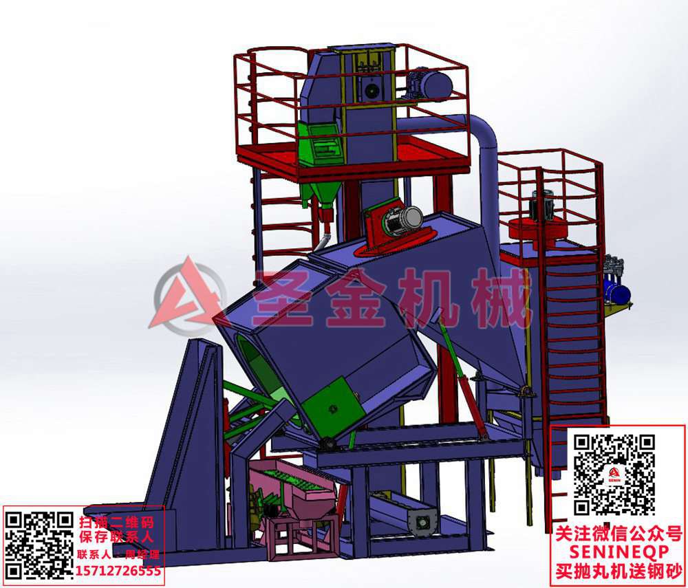 傾斜滾筒式打砂機，傾斜滾筒式打砂機