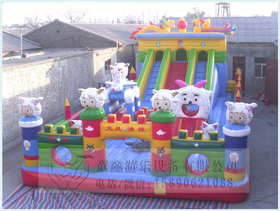 廠家低價促銷兒童游樂滑梯充氣跳跳床兒童拓展訓(xùn)練設(shè)備