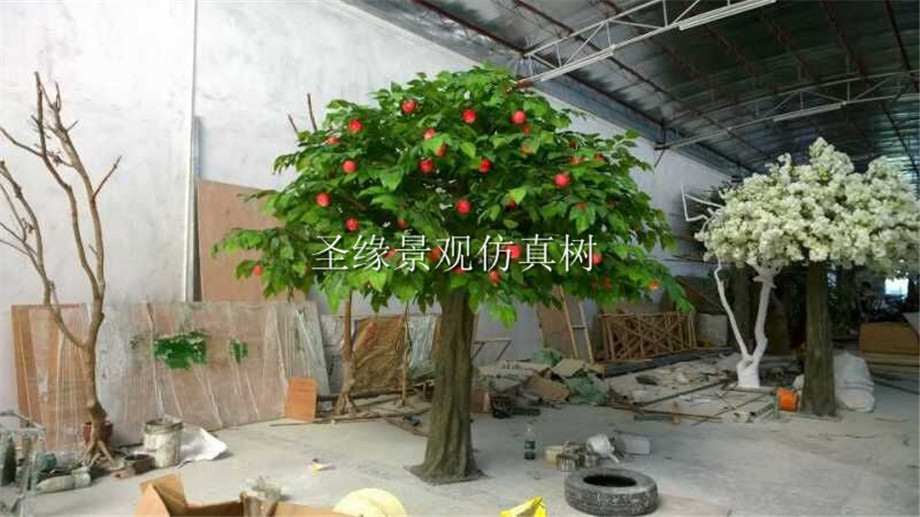 仿真蘋果樹盆景廠家 仿真果樹租賃 大型紅蘋果樹仿真樹 室內外仿真紅蘋果樹