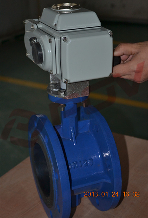 U型法蘭電動蝶閥對夾式 D941X原始圖片3