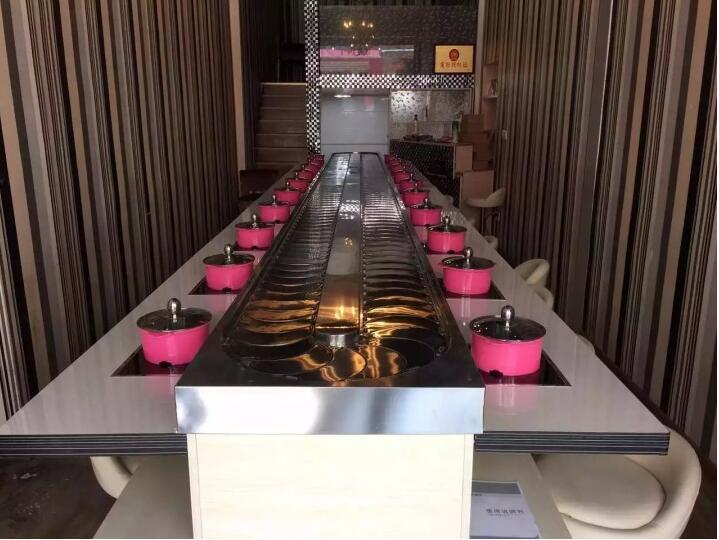 不銹鋼自助火鍋輸送設備帶 旋轉自助小火鍋設備