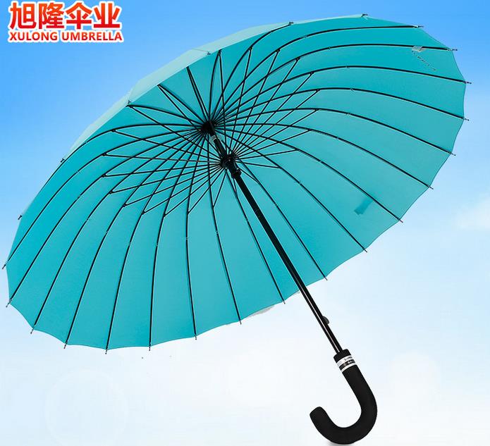 廠家直銷logo直桿傘 批發(fā)24k超大晴雨直桿傘 創(chuàng)意彩色直桿傘