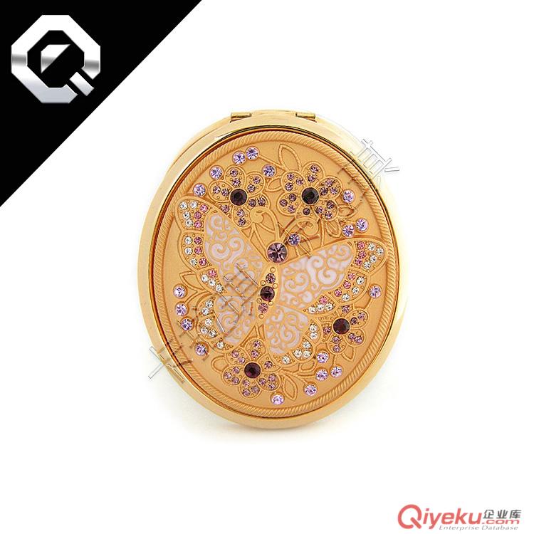 金屬化妝鏡制作，鋅合金鏡子，不生繡 耐用 時尚皮化妝鏡