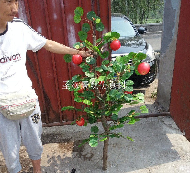 仿真橙子樹批發(fā)價格 蘋果花蘋果道具 客廳酒店蘋果樹 仿真橙子樹假樹