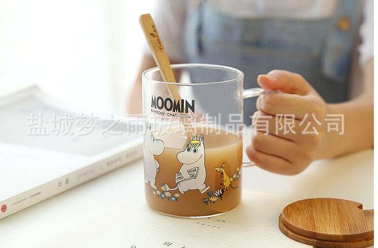 夢之雨 透明玻璃把杯 微波爐專用水杯 早餐杯茶杯 廠家批發