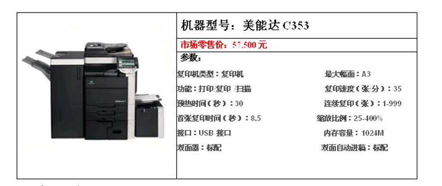 湖南柯美C353彩機(jī)復(fù)印機(jī)租賃