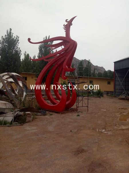 不銹鋼雕塑定做 不銹鋼雕塑加工 不銹鋼火鳳凰雕塑價格原始圖片2